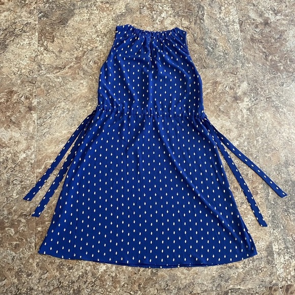 Juicy Couture Dress XXL Blue Gold Print Sleeveless Drawstring Waist - Picture 6 of 8